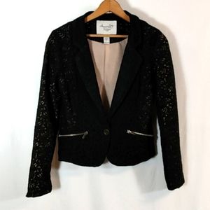 American Rag Cie black lace single button jacket